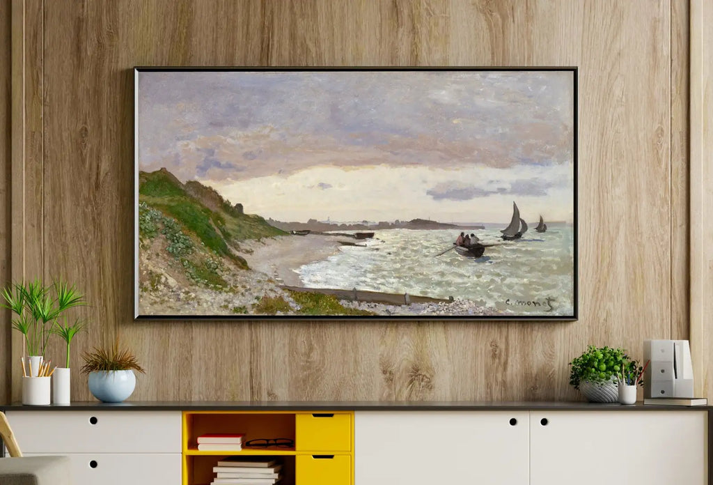Second included artwork preview from Samsung Frame TV Art 4K Monet Seashore Famous Painting. Instant Download. Vintage Art for the Samsung Frame TV. Claude Monet Art for TV featuring various scenes.
