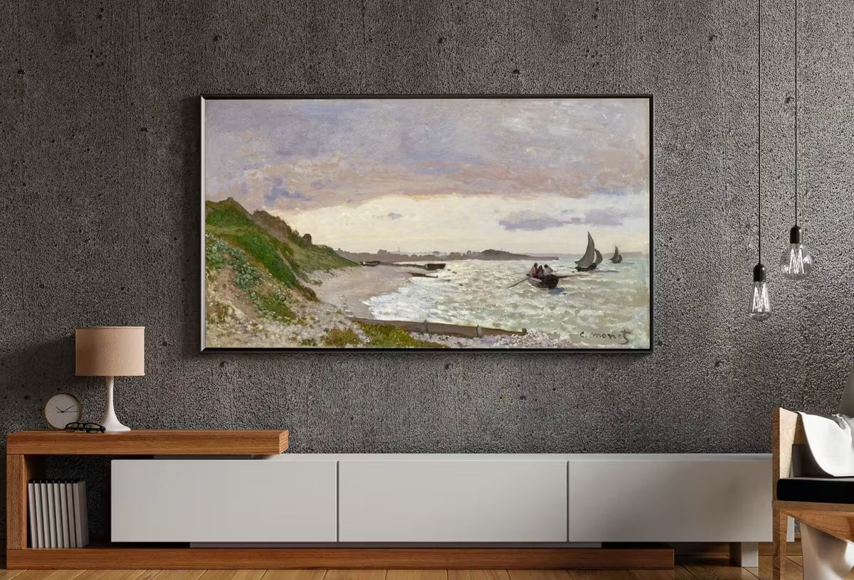 Samsung Frame TV Art 4K Monet Seashore Famous Painting. Instant Download. Vintage Art for the Samsung Frame TV. Claude Monet Art for TV – Frame TV  Art