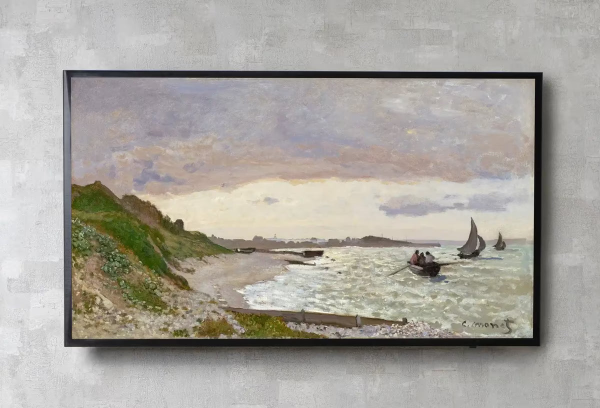 Samsung Frame TV Art 4K Monet Seashore Famous Painting. Instant Download. Vintage Art for the Samsung Frame TV. Claude Monet Art for TV – Frame TV  Art