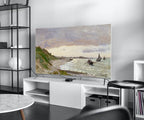 Detail view of artwork from Samsung Frame TV Art 4K Monet Seashore Famous Painting. Instant Download. Vintage Art for the Samsung Frame TV. Claude Monet Art for TV. (variation 7)
