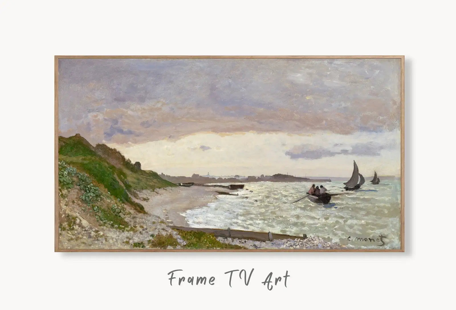 Collage of artworks from Samsung Frame TV Art 4K Monet Seashore Famous Painting. Instant Download. Vintage Art for the Samsung Frame TV. Claude Monet Art for TV Frame TV Art Collection – digital download set.
