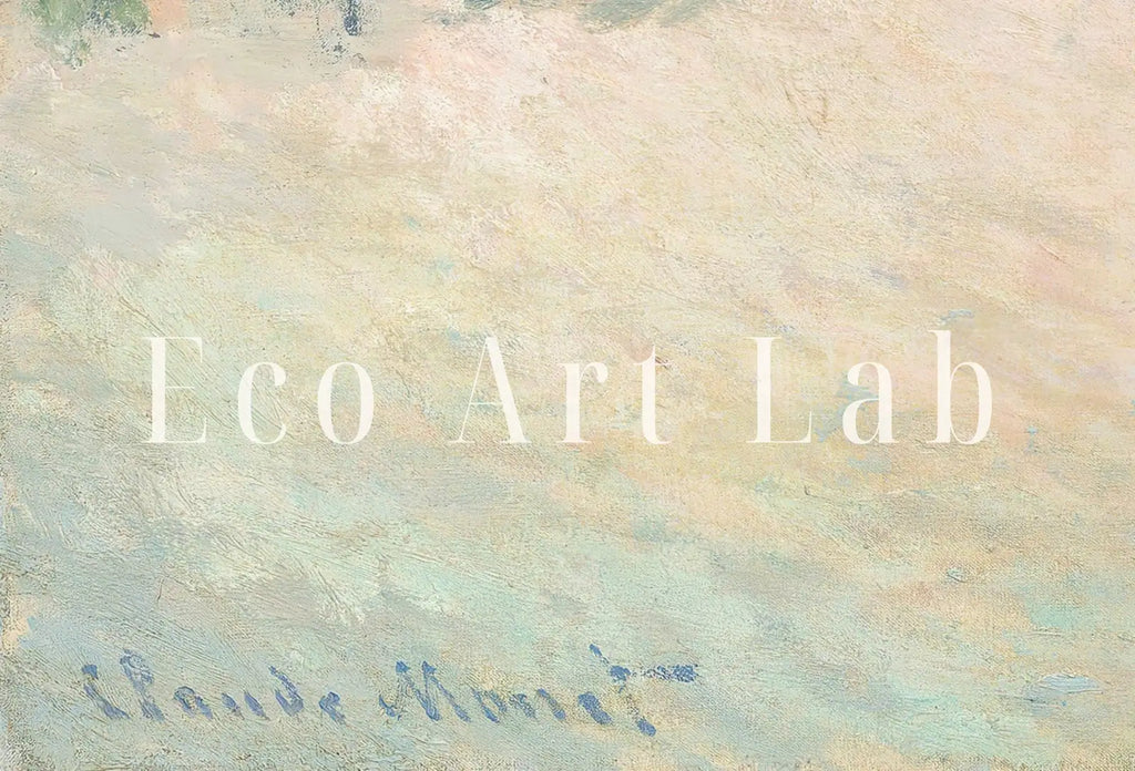 Detail view of artwork from Samsung Frame TV Art 4K Monet Seine at Giverny Famous Painting. Instant Download Vintage Art for Samsung Frame TV. Claude Monet Art for TV. (variation 1)