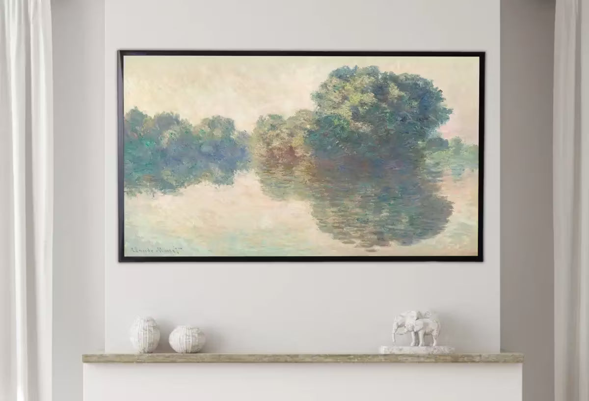 Samsung Frame TV Art 4K Monet Seine at Giverny Famous Painting. Instant Download Vintage Art for Samsung Frame TV. Claude Monet Art for TV – Frame TV  Art