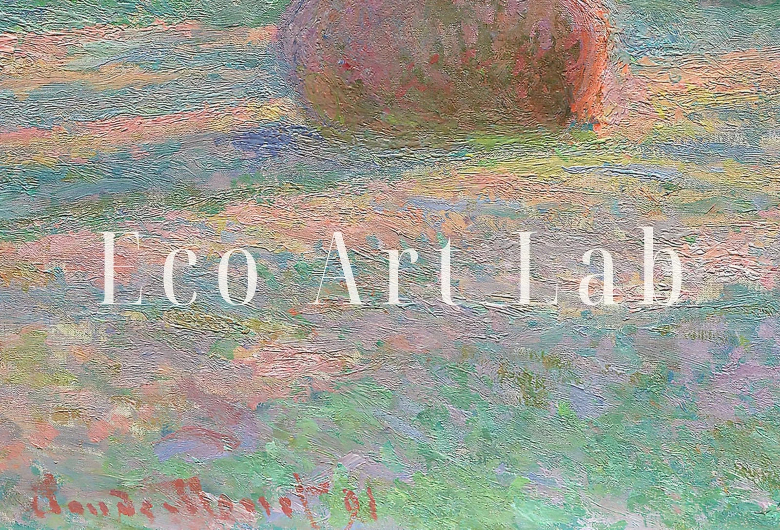 Detail view of artwork from Samsung Frame TV Art 4K Monet Stacks of Wheat Famous Painting. Instant Download Landscape Art for Samsung Frame TV. Claude Monet TV Art. (variation 1)