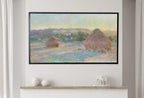 Detail view of artwork from Samsung Frame TV Art 4K Monet Stacks of Wheat Famous Painting. Instant Download Landscape Art for Samsung Frame TV. Claude Monet TV Art. (variation 2)