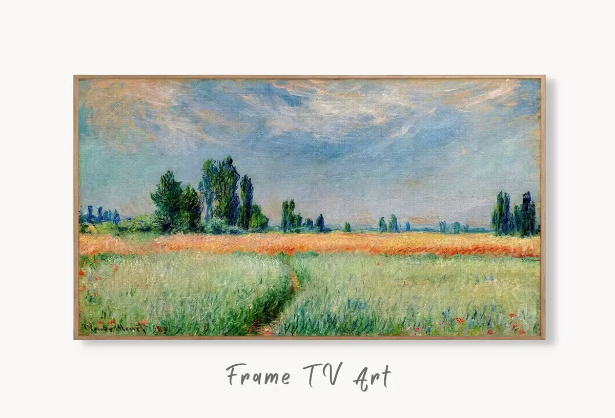 Samsung Frame TV Art 4K Monet Wheatfield Famous Painting. Instant Download Vintage Art for Samsung Frame TV. Claude Monet Art for TV – Frame TV  Art