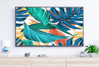 Samsung Frame TV Art 4K Monstera and Palm Leaf Wall Art. Instant Download Colorful Botanical Leaves Painting Tropical Art for the Frame TV – Frame TV  Art