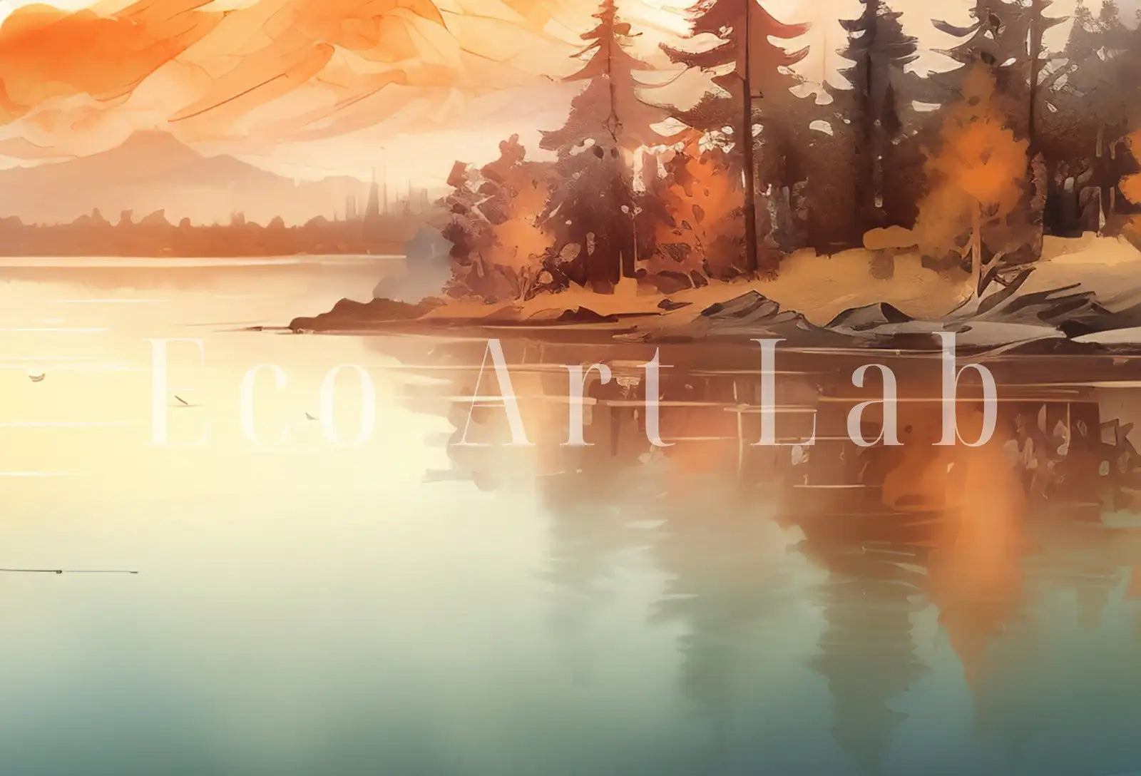 Samsung Frame TV Art 4K Mountain Forest & River Fall Landscape Painting. Instant Download Forest Art for Samsung Frame TV. Art for TV – Frame TV Digital Download Art – Digital Download