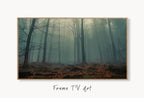 Samsung Frame TV Art 4K Mysterious Foggy Woods Landscape Digital Painting. Instant Download Forest Art for the Samsung Frame TV. Art for TV – Frame TV  Art