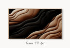 Samsung Frame TV Art 4K Neutral Minimalist Abstract Modern Art. Beige & Black 3D Texture Art. Abstract Pattern Instant Download Art for TV displayed on Samsung Frame TV on a living room wall. (variation 1)