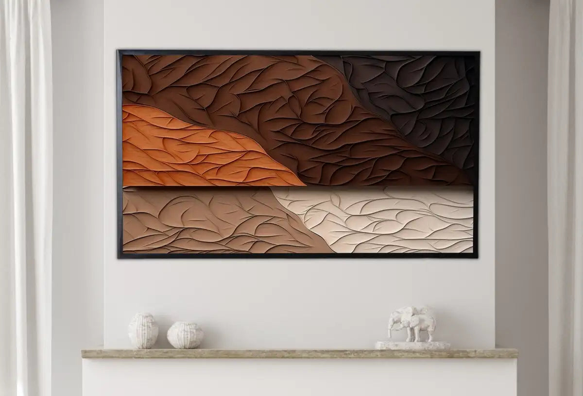 Detail view of artwork from Samsung Frame TV Art 4K Neutral Minimalist Abstract Modern Art. Abstract 3D Texture Art. Abstract Pattern Instant Download Art for TV. (variation 2)