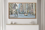Detail view of artwork from Samsung Frame TV Art 4K New York City 5th Avenue Wall Art Urban Decor. Instant Download New York Digital Painting for Frame TV. Art for TV. (variation 1)