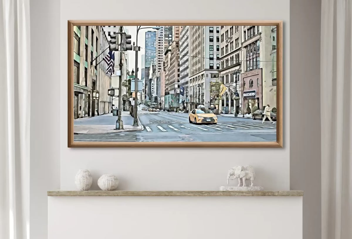 Samsung Frame TV Art 4K New York City 5th Avenue Wall Art Urban Decor. Instant Download New York Digital Painting for Frame TV. Art for TV – Frame TV  Art