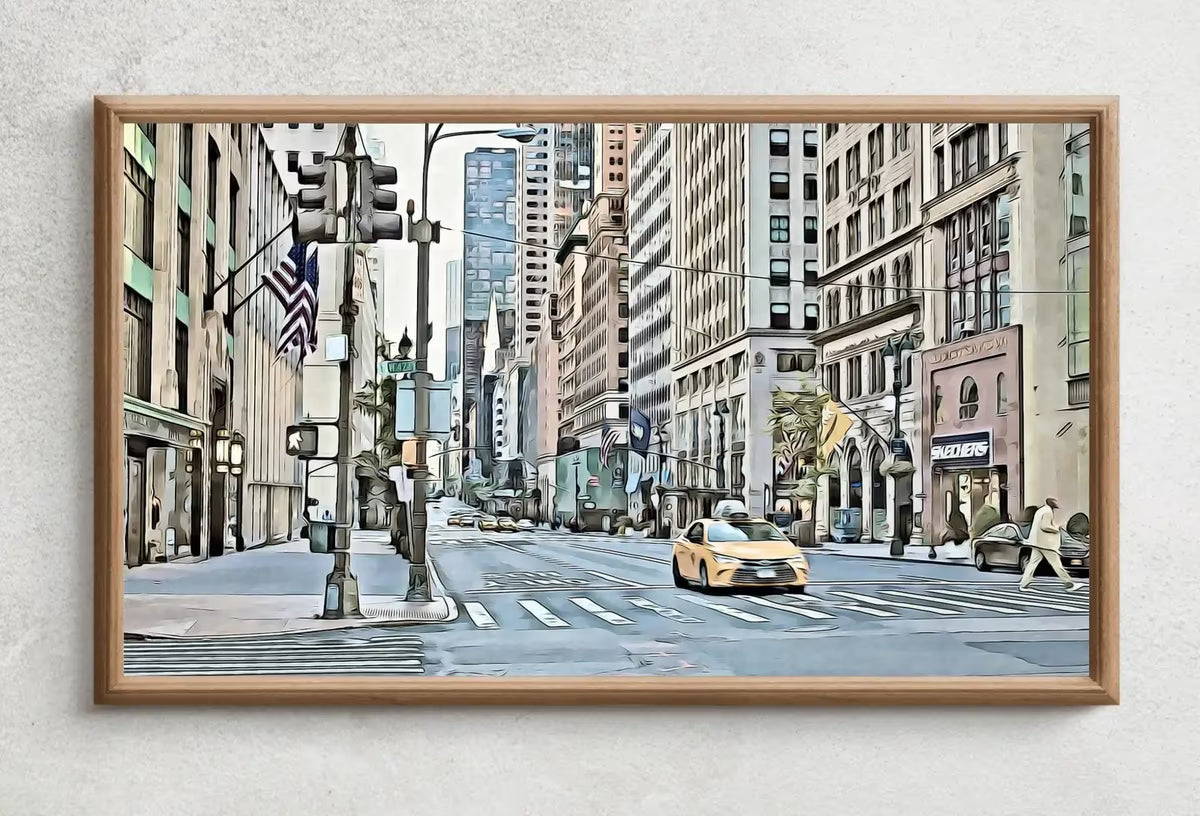 Samsung Frame TV Art 4K New York City 5th Avenue Wall Art Urban Decor. Instant Download New York Digital Painting for Frame TV. Art for TV – Frame TV  Art