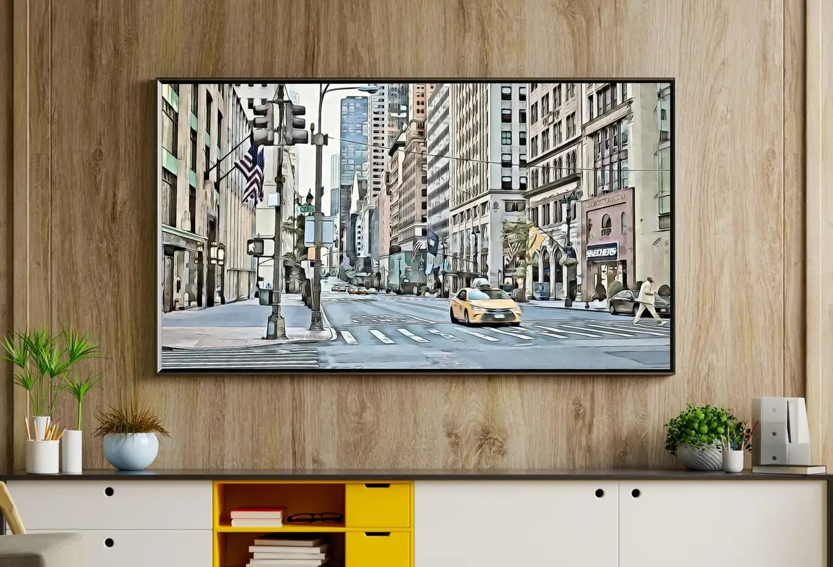 Second included artwork preview from Samsung Frame TV Art 4K New York City 5th Avenue Wall Art Urban Decor. Instant Download New York Digital Painting for Frame TV. Art for TV featuring various scenes.