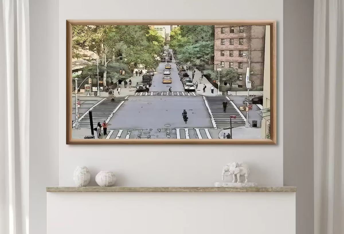 Samsung Frame TV Art 4K New York City Wall Art Urban Decor. Instant Download New York Street Digital Painting for the Frame TV. Art for TV – Frame TV  Art