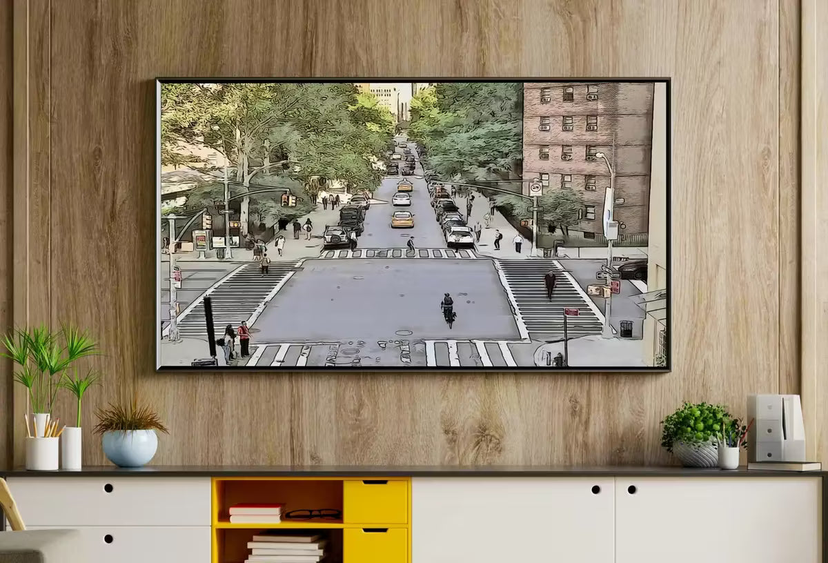 Samsung Frame TV Art 4K New York City Wall Art Urban Decor. Instant Download New York Street Digital Painting for the Frame TV. Art for TV – Frame TV  Art