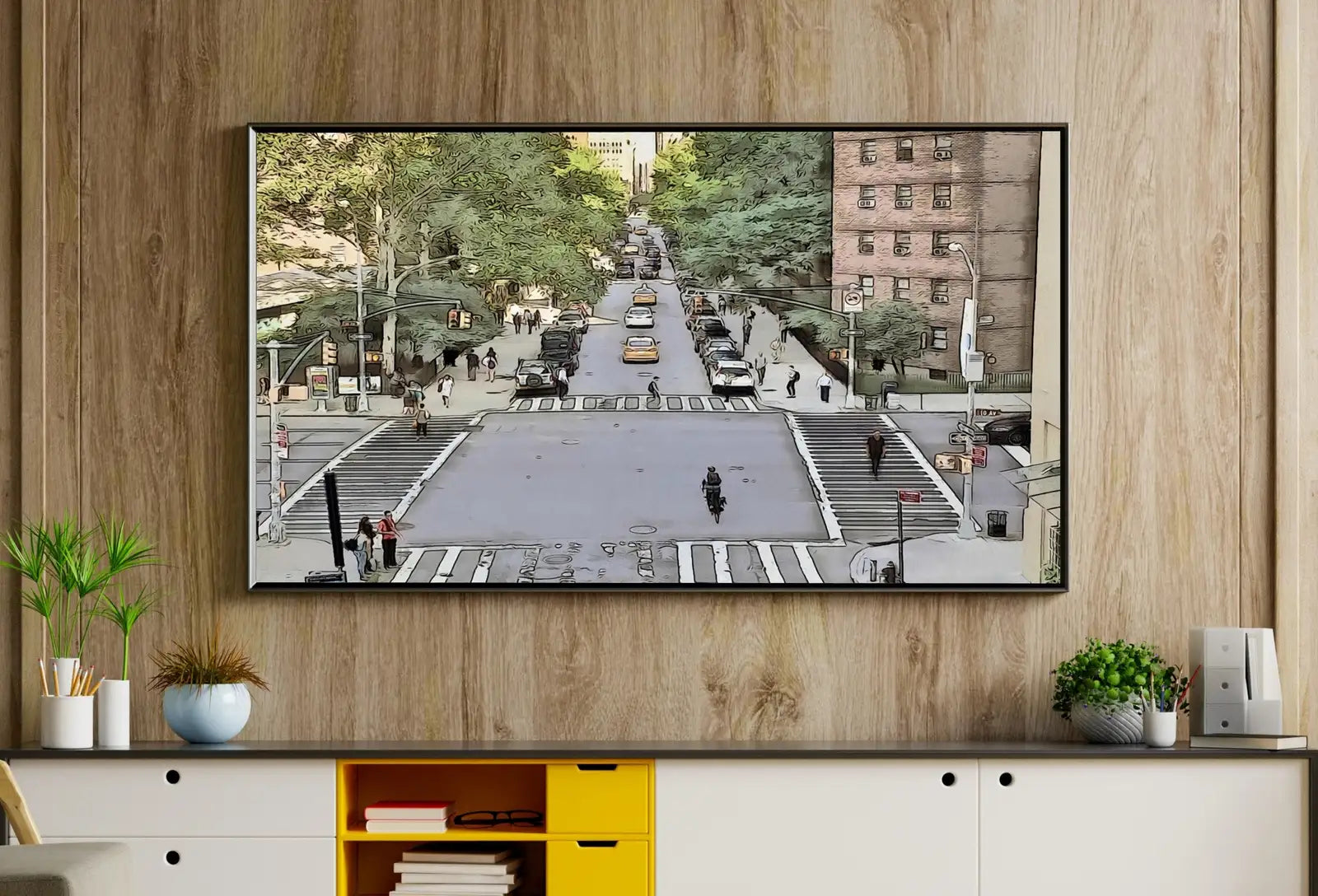Samsung Frame TV Art 4K New York City Wall Art Urban Decor. Instant Download New York Street Digital Painting for the Frame TV. Art for TV – Frame TV Digital Download Art – Digital Download