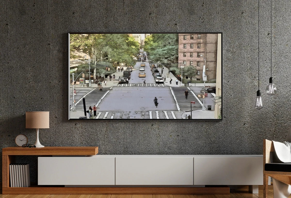 Samsung Frame TV Art 4K New York City Wall Art Urban Decor. Instant Download New York Street Digital Painting for the Frame TV. Art for TV – Frame TV Digital Download Art – Digital Download