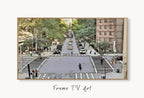 Samsung Frame TV Art 4K New York City Wall Art Urban Decor. Instant Download New York Street Digital Painting for the Frame TV. Art for TV displayed on Samsung Frame TV on a living room wall.