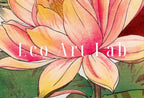 Detail view of artwork from Samsung Frame TV Art 4K Nymphaea lotus Flowers Vintage Japanese Art. Instant Download Antique Japanese Art for Frame TV. Vintage Wall Art. (variation 1)