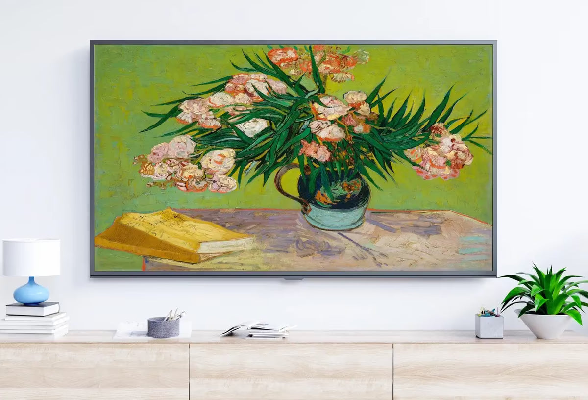 Samsung Frame TV Art 4K "Oleanders" Famous Painting by Vincent van Gogh. Instant Download van Gogh Art for the Frame TV. Vintage Still Art – Frame TV  Art