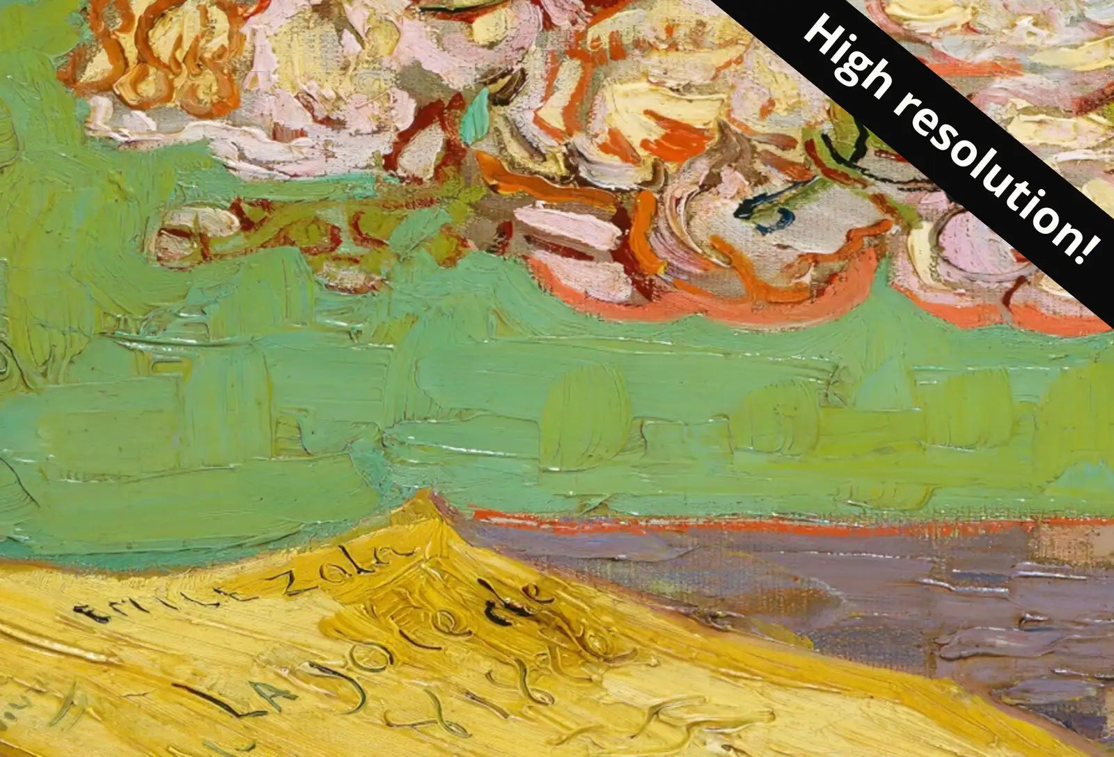 Detail view of artwork from Samsung Frame TV Art 4K "Oleanders" Famous Painting by Vincent van Gogh. Instant Download van Gogh Art for the Frame TV. Vintage Still Art. (variation 1)