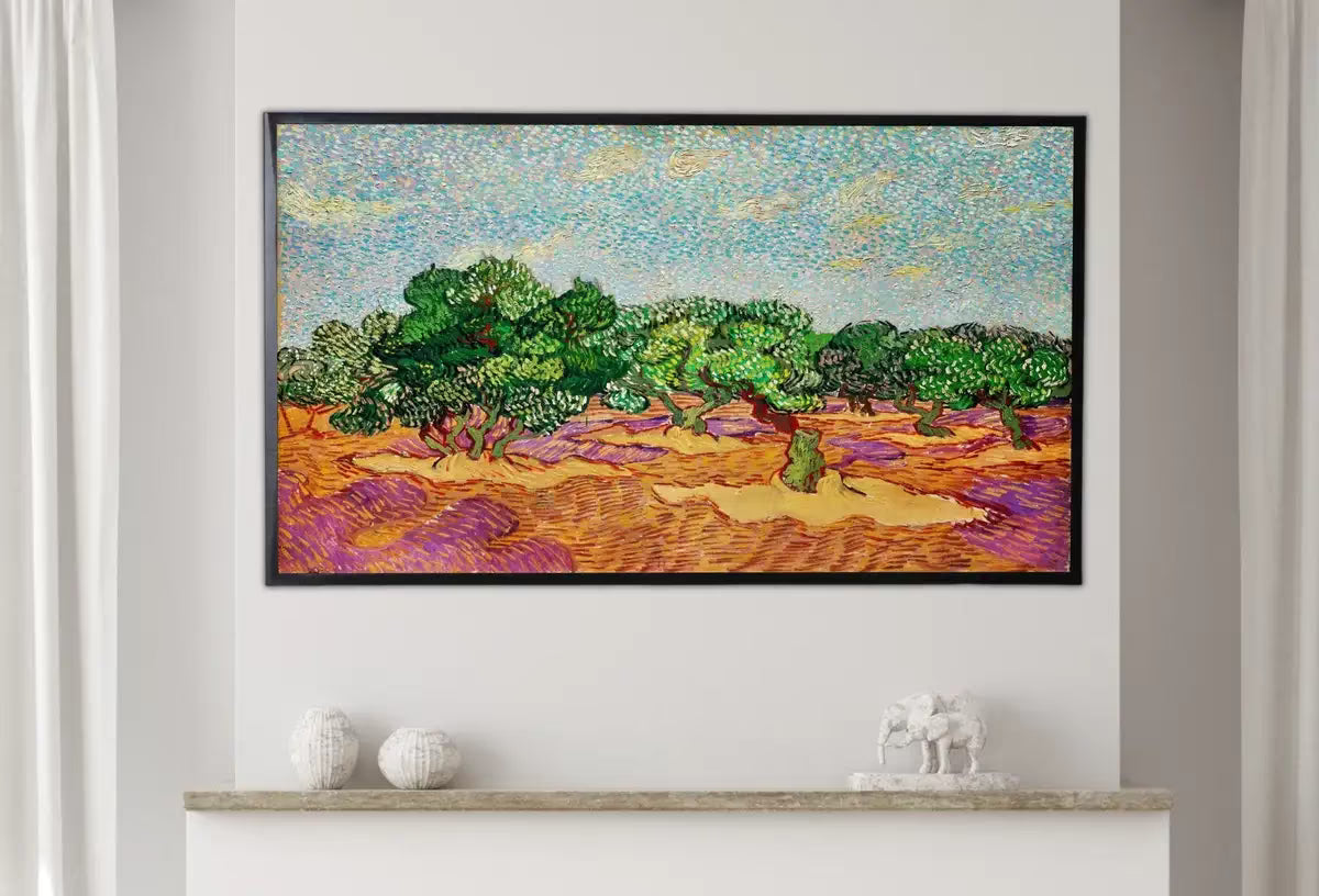 Samsung Frame TV Art 4K Olive Trees Famous Painting by Vincent van Gogh. Instant Download van Gogh Landscape for the Frame TV. Vintage Decor – Frame TV  Art