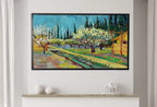 Samsung Frame TV Art 4K Orchard Bordered by Cypresses Famous Vincent van Gogh Painting. Instant Download van Gogh Landscape for the Frame TV – Frame TV  Art