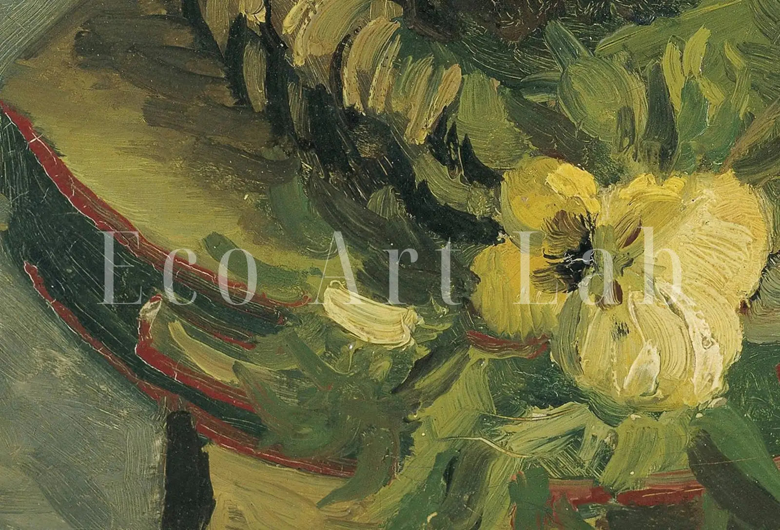 Detail view of artwork from Samsung Frame TV Art 4K Pansies Famous Still Life Painting by Vincent van Gogh. Instant Download van Gogh Art for Frame TV. Vintage Wall Art. (variation 2)