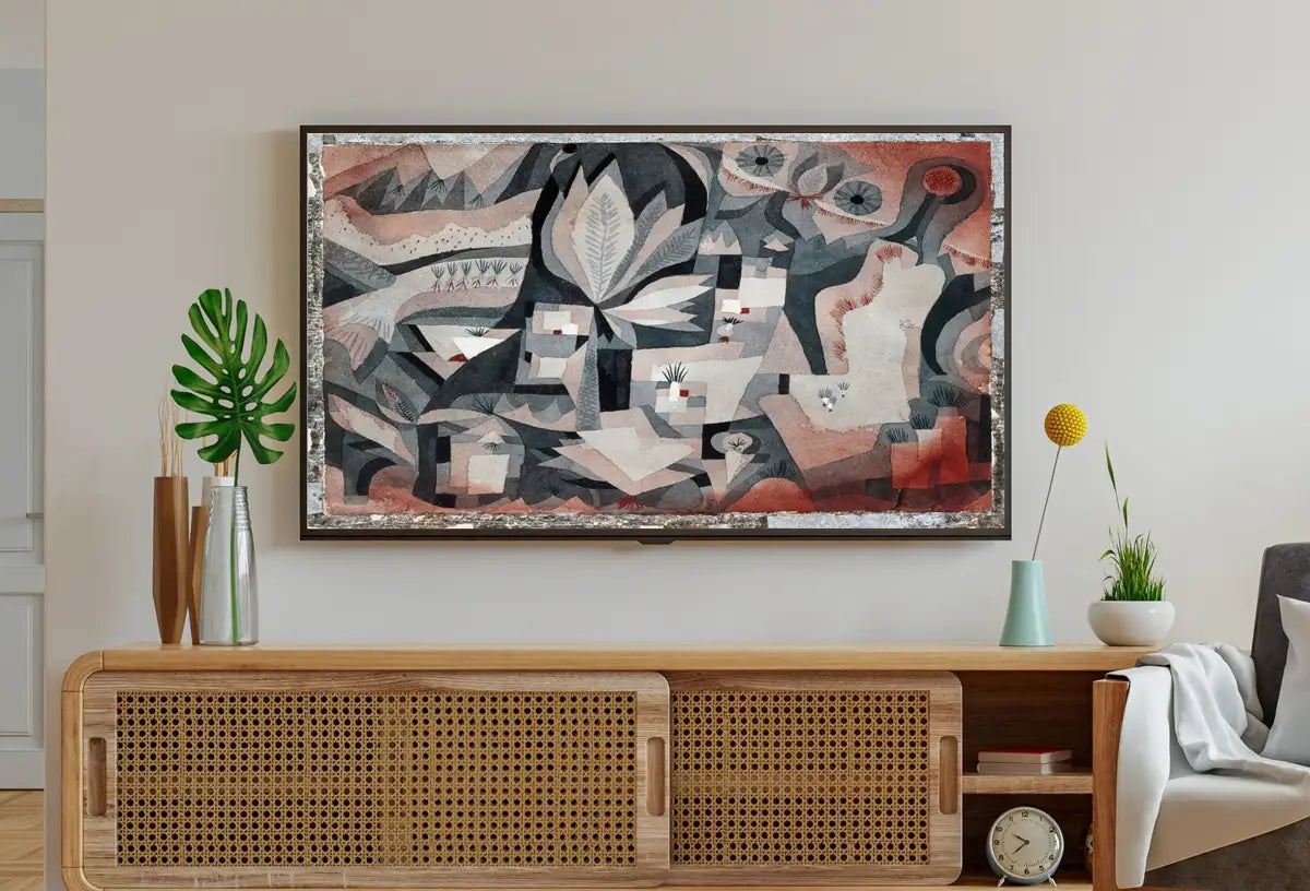 Detail view of artwork from Samsung Frame TV Art 4K Paul Klee 1921 Garden Abstract Painting. Instant Download Vintage Famous Painting. Paul Klee Art for Frame TV. (variation 2)