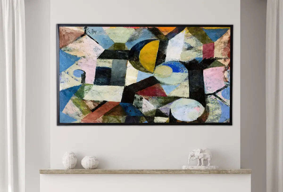 Detail view of artwork from Samsung Frame TV Art 4K Paul Klee Abstract Colorful Painting. Instant Download Vintage Famous Abstract Painting. Paul Klee Art for Frame TV. (variation 2)