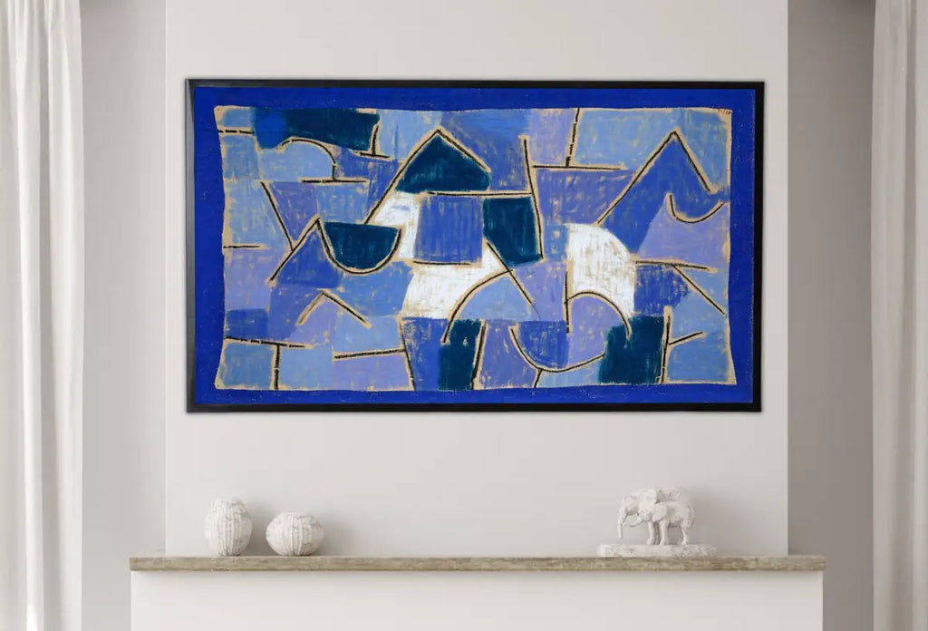 Detail view of artwork from Samsung Frame TV Art 4K Paul Klee Blue Night Abstract Painting. Instant Download Vintage Famous Abstract Painting Paul Klee Art for Frame TV. (variation 2)