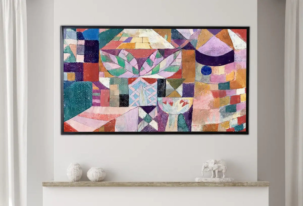 Detail view of artwork from Samsung Frame TV Art 4K Paul Klee Castle Garden Abstract Painting 2. Instant Download Vintage Famous Abstract Painting Klee Art for Frame TV. (variation 2)