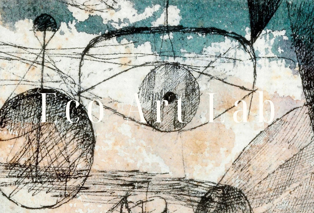 Detail view of artwork from Samsung Frame TV Art 4K Paul Klee The Realm of Air Abstract Painting. Instant Download Vintage Famous Abstract Painting Klee Art for TV. (variation 1)