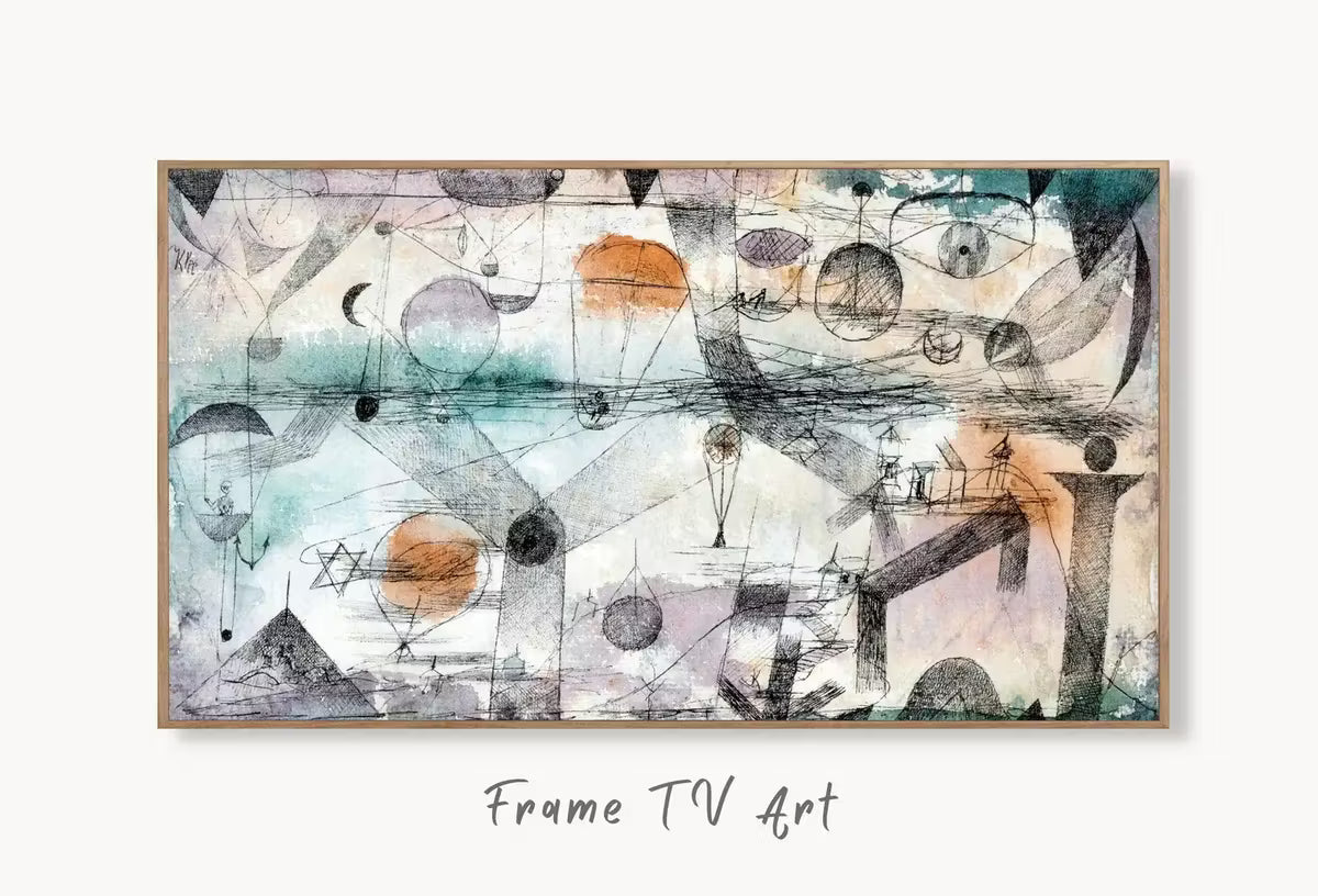 Samsung Frame TV Art 4K Paul Klee The Realm of Air Abstract Painting. Instant Download Vintage Famous Abstract Painting Klee Art for TV – Frame TV  Art