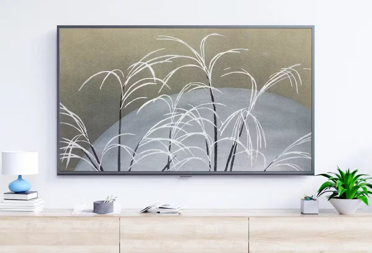 Samsung Frame TV Art 4K Plants and Moon Vintage Japanese Wall Art. Instant Download Antique Japanese Art for the Frame TV. Vintage Wall Art – Frame TV  Art