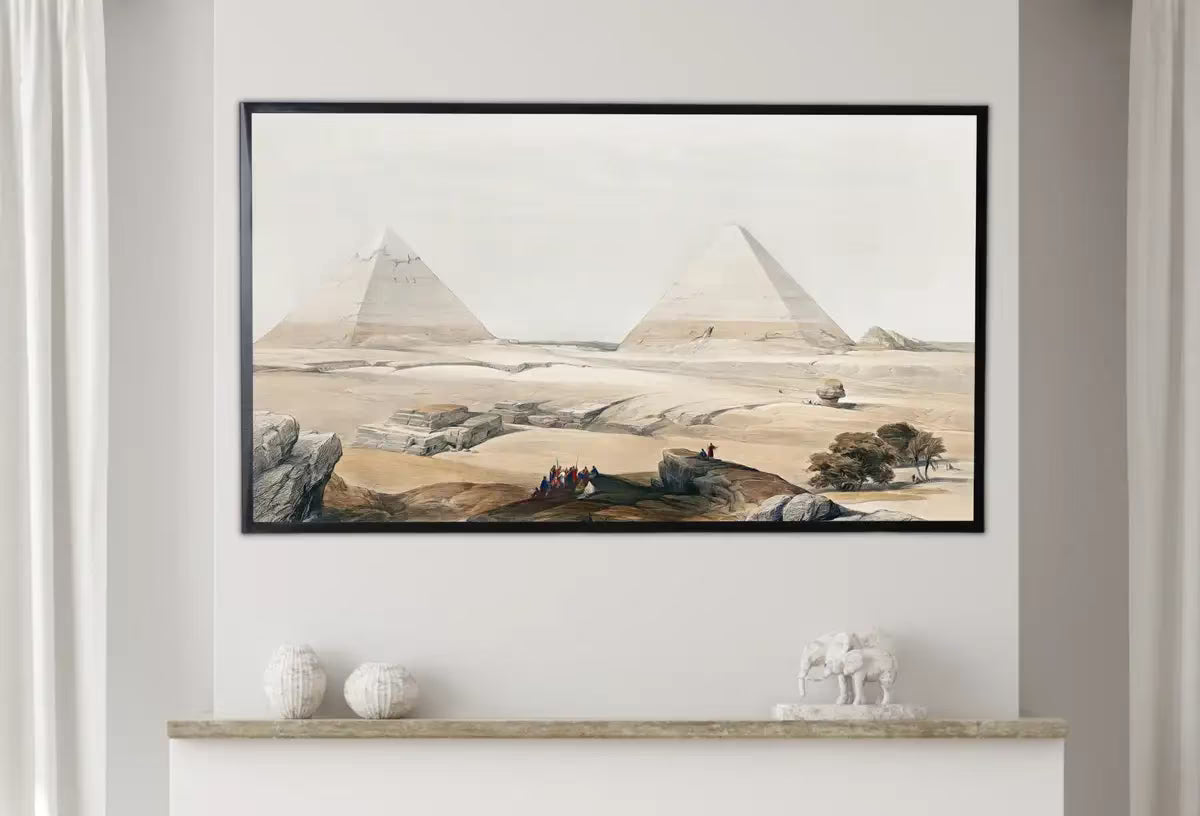 Samsung Frame TV Art 4K Pyramids of Giza Landscape Ancient Egyptian Wall Art. Instant Download Antique Vintage Egyptian Art for Frame TV. – Frame TV  Art