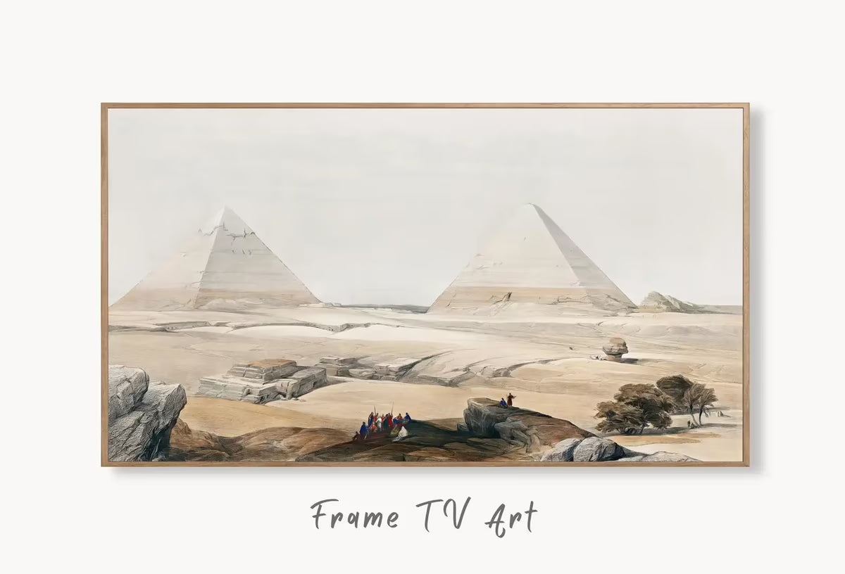 Samsung Frame TV Art 4K Pyramids of Giza Landscape Ancient Egyptian Wall Art. Instant Download Antique Vintage Egyptian Art for Frame TV. – Frame TV  Art