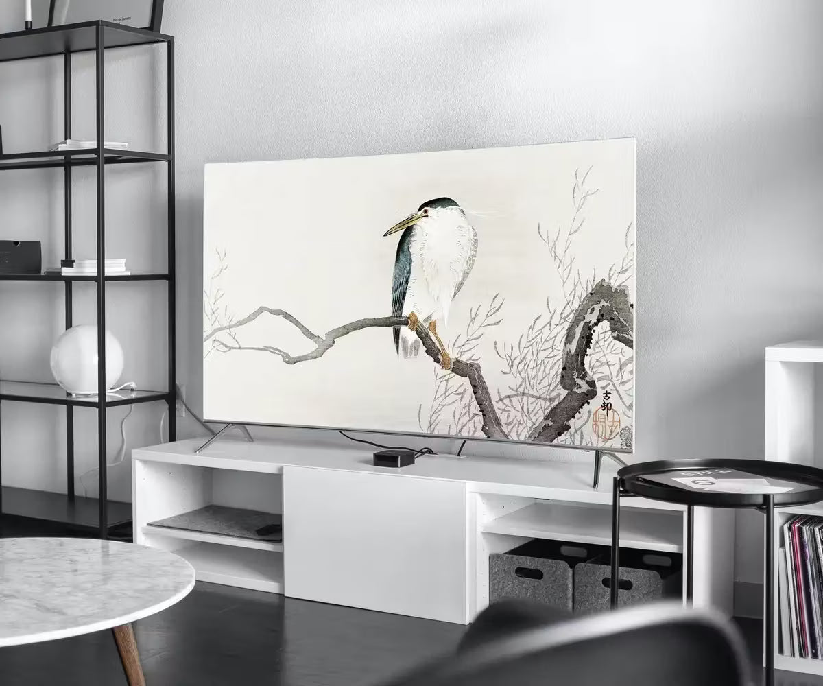 Samsung Frame TV Art 4K Quack on Erratic Branch Vintage Japanese Wall Art. Instant Download Antique Japanese Art for the Frame TV. Bird Art – Frame TV  Art
