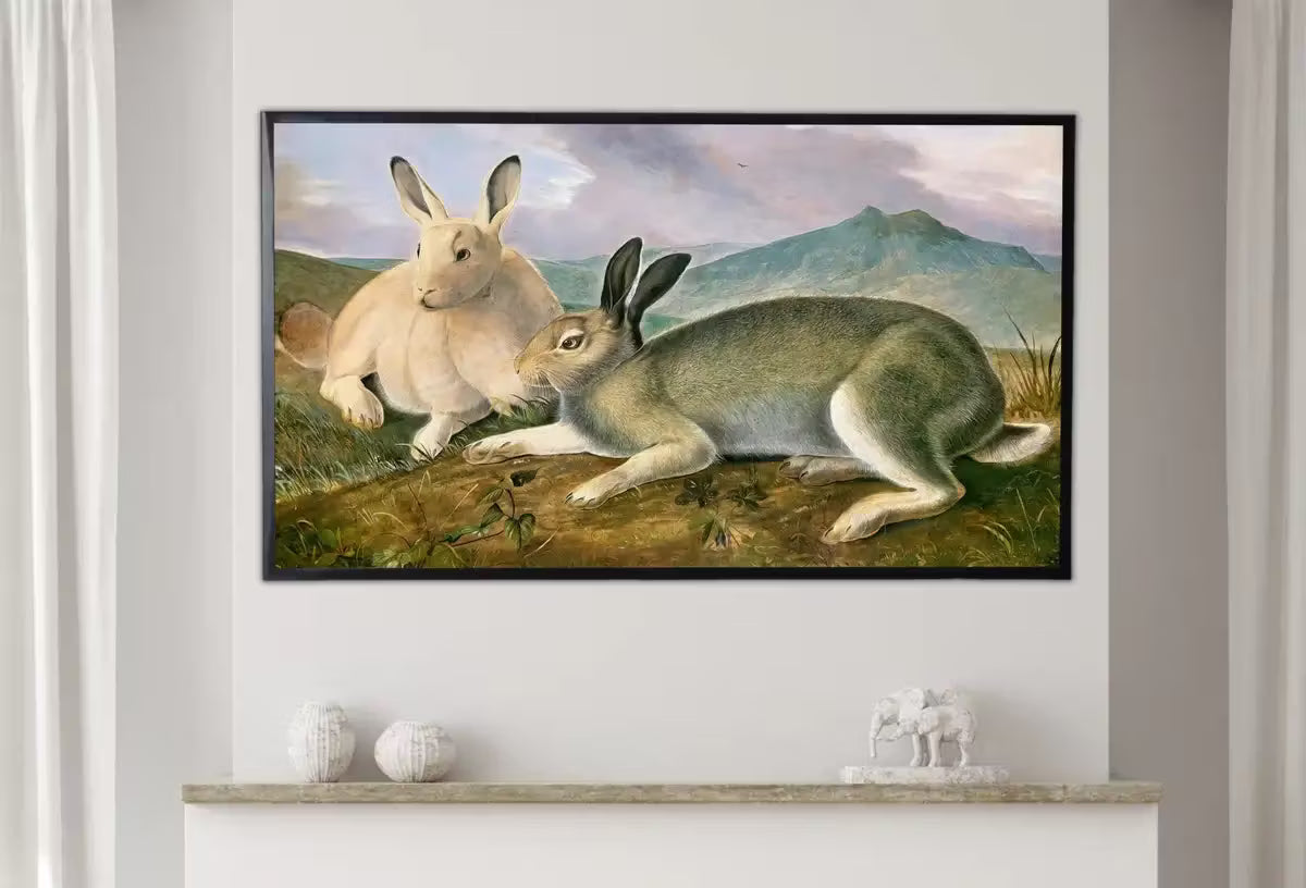 Samsung Frame TV Art 4K Rabbits Vintage Painting. Instant Download Rabbits Wall Animal Nature Art for Samsung Frame TV. Rabbits Art for TV – Frame TV  Art