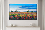 Samsung Frame TV Art 4K Red Poppy Field Spring Landscape Digital Painting. Instant Download Colorful Spring Art for the Frame TV. Art for TV – Frame TV  Art