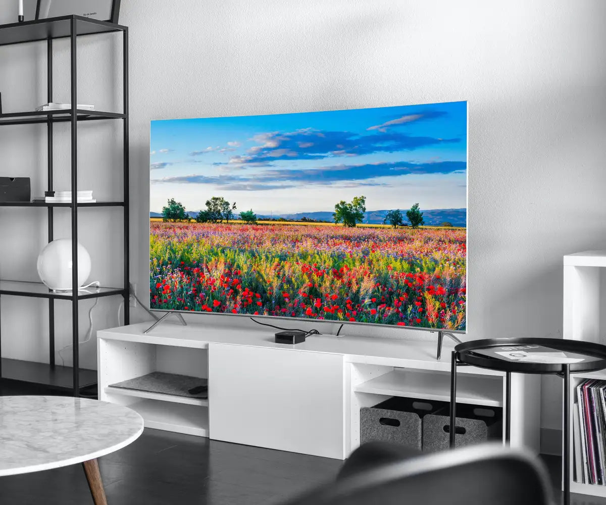 Detail view of artwork from Samsung Frame TV Art 4K Red Poppy Field Spring Landscape Digital Painting. Instant Download Colorful Spring Art for the Frame TV. Art for TV. (variation 2)