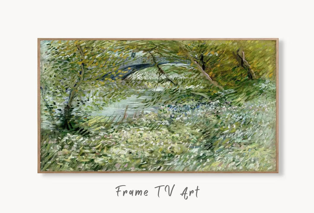 Samsung Frame TV Art 4K River Bank in Springtime Famous Painting by Vincent van Gogh. Instant Download van Gogh Landscape for the Frame TV – Frame TV  Art