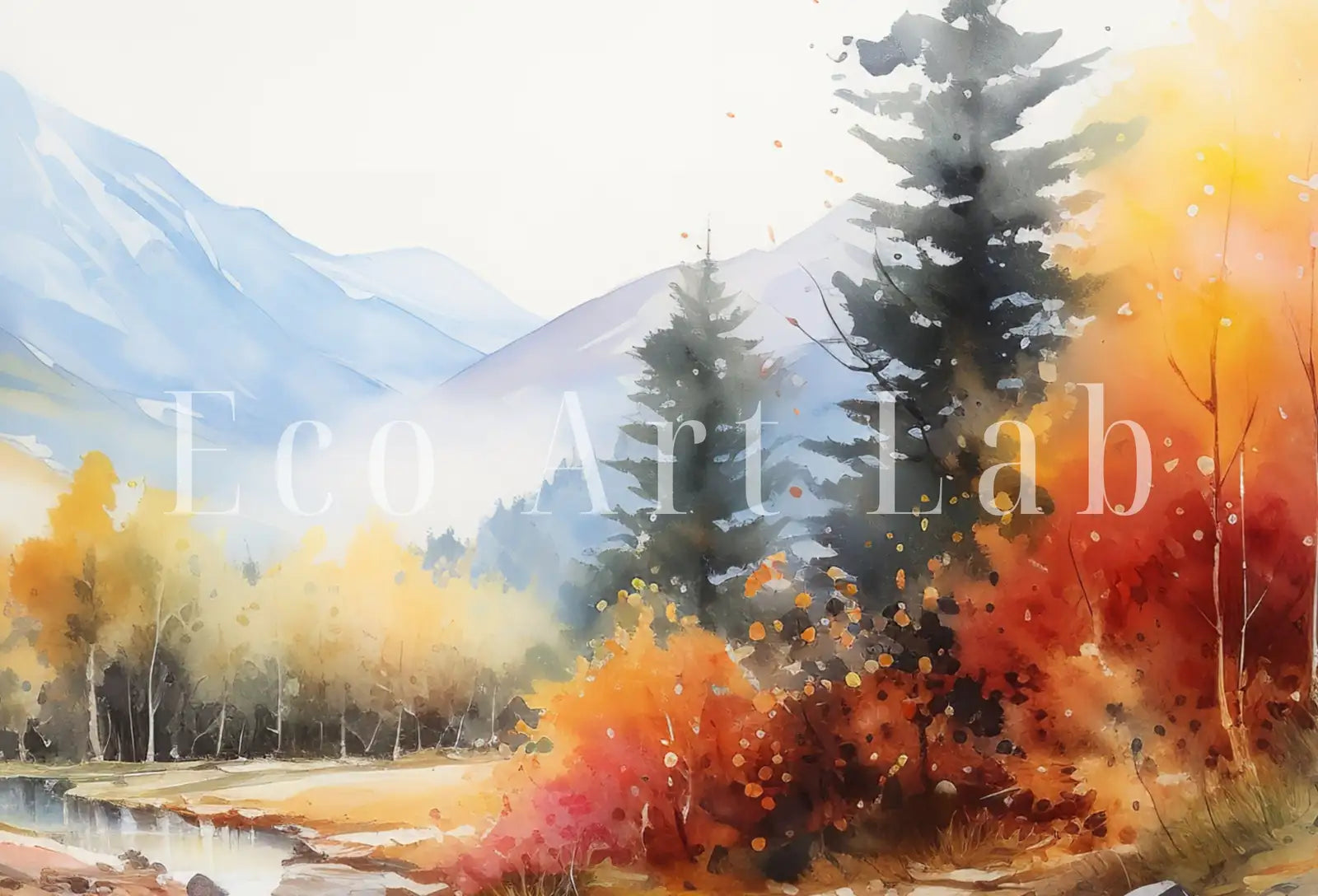 Samsung Frame TV Art 4K River & Forest Colorful Fall Landscape Painting. Instant Download. Forest Art for Samsung Frame TV. Art for TV – Frame TV Digital Download Art – Digital Download