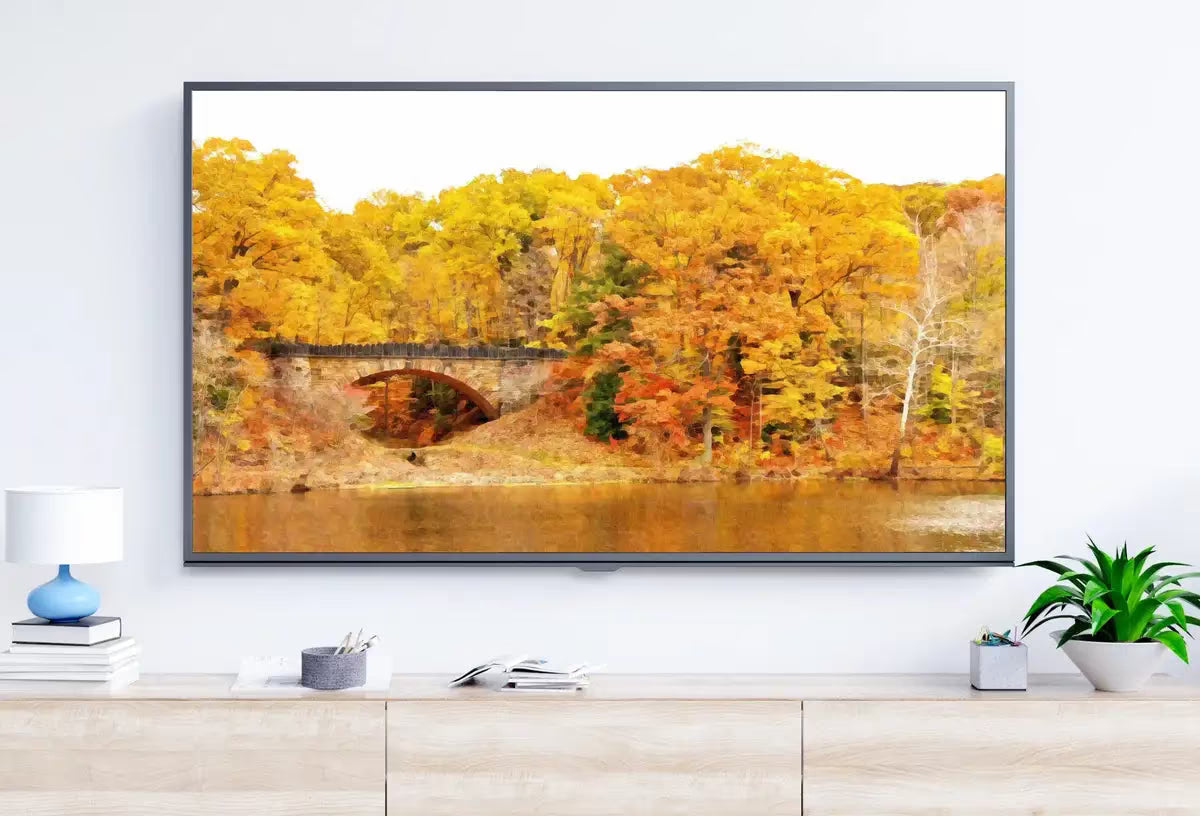 Samsung Frame TV Art 4K River Landscape in the Fall Digital Art. Instant Download Nature Photography Art for the Frame TV – Frame TV  Art