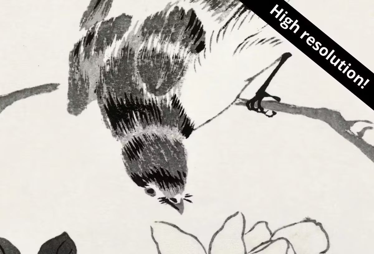 Samsung Frame TV Art 4K Robin and Rose Vintage Japanese Wall Art. Instant Download Antique Japanese Art for the Frame TV. Vintage Wall Art – Frame TV  Art