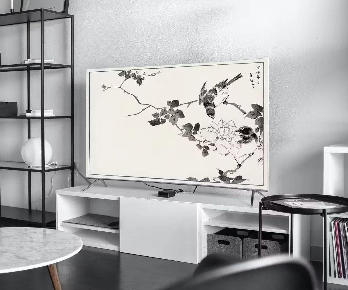 Samsung Frame TV Art 4K Robin and Rose Vintage Japanese Wall Art. Instant Download Antique Japanese Art for the Frame TV. Vintage Wall Art – Frame TV  Art