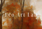Detail view of artwork from Samsung Frame TV Art 4K Rustic Forest Trail in Autumn Landscape Digital Painting. Instant Download Fall Art for Samsung Frame TV. Art for TV. (variation 1)