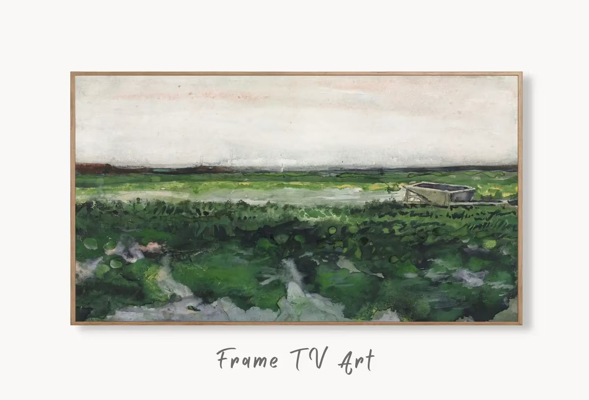 Samsung Frame TV Art 4K Sage Green Vintage Landscape Painting. Instant Download Famous Van Gogh Green Painting. Van Gogh Art for Frame TV – Frame TV  Art